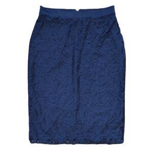 3/$20 George Lace Pencil Skirt Womens Size 4 Blue Classic Over Knee